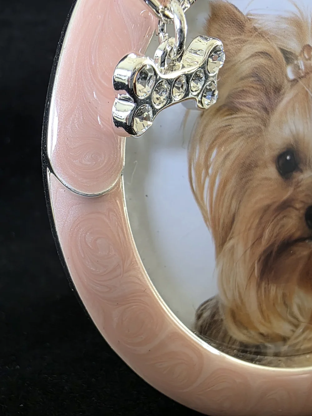 Crystal-Accent Pink Dog Photo Frame